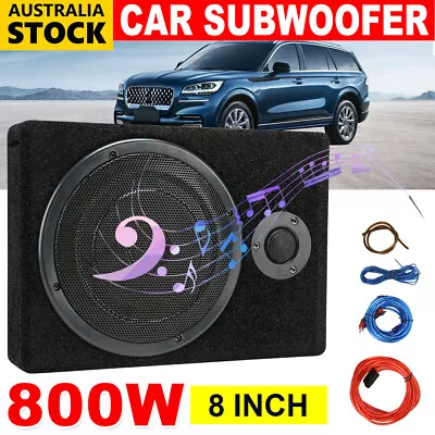 800W 8  Car Subwoofer Under-Seat Sub Woofer Speaker Stereo Slim Amplifier 4Ω AU • $95.85