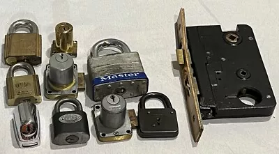 Lot Of 10 Locks Without Keys Ilco Master Yale Elgin Padlocks Cabinets Etc • $24.99
