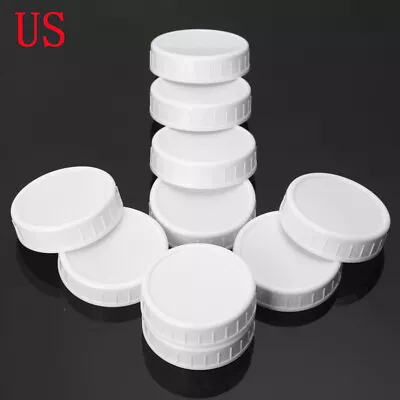 10Pcs Plastic Ribbed Storage Cap Lids For Regular Wide Mouth Mason Jar Bottle • $9.03