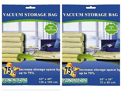 $22.90 • Buy 8 PACK - 4 Large And 4 Super Jumbo Vacuum Storage Bag Space Saver Compress Bags