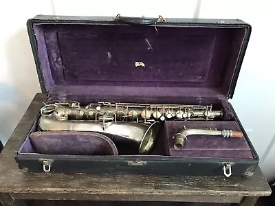 Vintage 1922 Silver C.G. Conn New Wonder C Melody Saxophone Sax + Original Case • $775