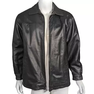 Vintage USA Leather Quilted Black Leather Jacket | M • $19.95