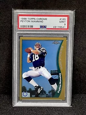 Peyton Manning Rookie PSA 1998 Topps Chrome #165 Graded PSA 9 Mint Colts HOF RC • $124.99