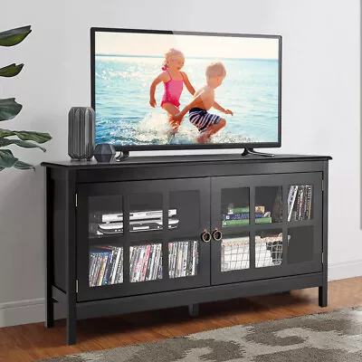 $183.95 • Buy Giantex TV Cabinet Entertainment Unit Stand Wooden Storage Cabinet Modern Black