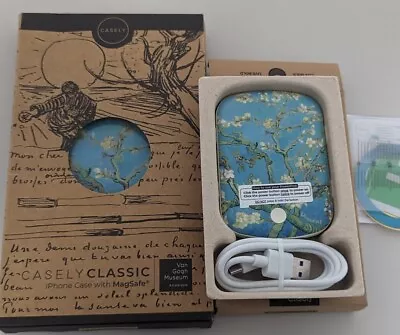 Casely IPhone 13 Floral Case MagSafe Van Gogh Almond Blossom W/ Power Pod New • $38.25