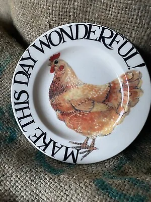 EMMA BRIDGEWATER~Rise & Shine~6.5” Plate~Make This Day Wonderful~Hen~1st Quality • £28