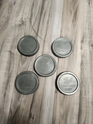 $39.99 • Buy Lot 5 Vintage Zinc Ball Freezer Cap Canning Jar Lids Wide Mouth Unusual Items