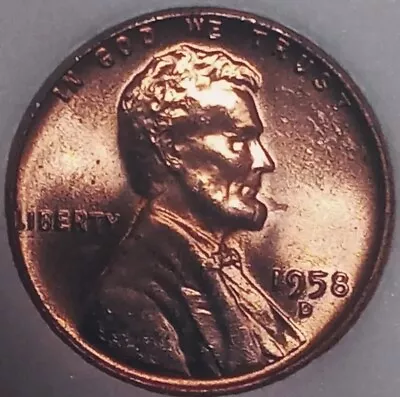 1958💥ReD💥Lincoln Wheat Penny US 1 Cent Beautyold Slab • $275