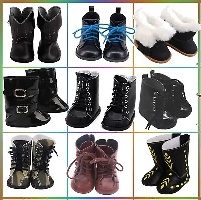 *18  Doll SHOES BLACK BOOTS £7.50- £8.50  Our Generation Boy Baby Born AG DF • £8