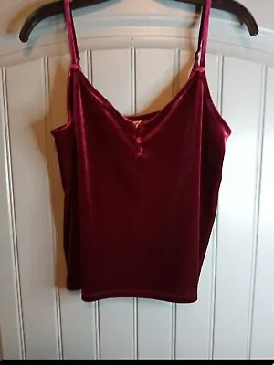 B.P. Brand Red Shiny Velvet Tank Top Size Small Polyester And Spandex Fabric • $6