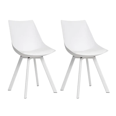 $139 • Buy Artiss Set Of 2 Lylette Dining Chairs Cafe Chairs PU Leather Padded Seat White