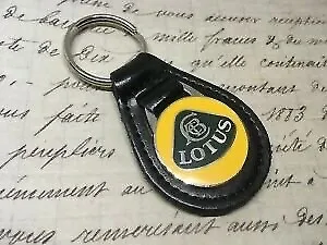 Lotus Enamel  Black Leather Key Ring Fob Elise Exige Evora Esprite. • $7.41