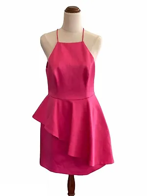 $21.95 • Buy FOREVER NEW Hot Pink Party Dress - 10 - Peplum Mini Spaghetti Strap RRP $140 EC