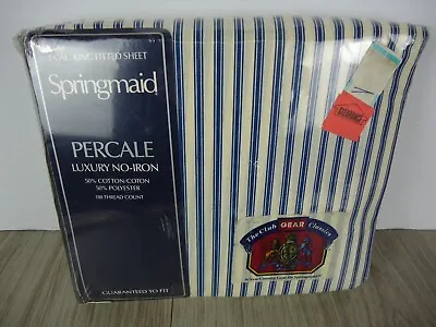 VTG Springmaid Percale Luxury No-Iron King Cal. King Fitted Sheet Old Stock • $28.50