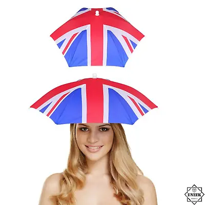 UMBRELLA UNION JACK HAT Adult Folding Cap Street Festival Fancy Dress Party H807 • £5.12