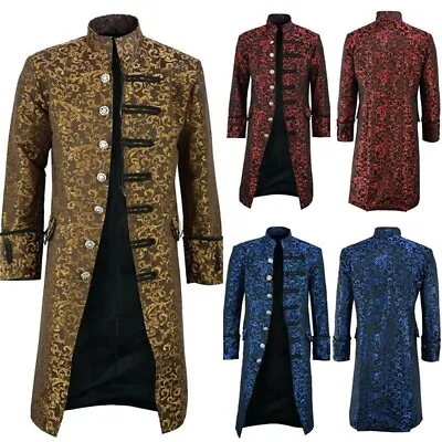 Mens Jackets Gothic Steampunk Victorian Long Trench Coat Medieval & Renaissance • $33.83