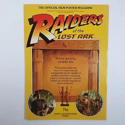 Raiders Of The Lost Ark Official Film Poster Magazine Vintage 1981 • £18.99