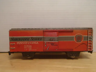 Vintage Marx #1427 027 Gauge Tin 7.5  Red Pennsylvania #37956 Box Car • $9.99