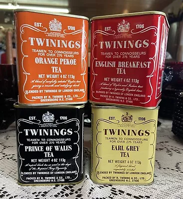 Vintage Twinings Tea Tin London England EMPTY LOT OF 4 • $59.99