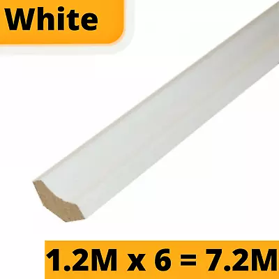 White Laminate Beading Scotia Edge Trim - 1.2M X 6 = 7.2 Meters • £12.25