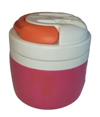 Cool Colors Igloo Vintage 1/2 Gallon Low Boy Drink Food Cooler Pink Orange White • $12.99