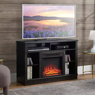 Fireplace Heater Mantel TV Stand Media Center Cabinet 44.5 Wx29.75 H Espresso • $349.95