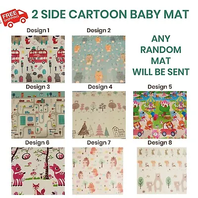 £22.99 • Buy 2 Side Cartoon Baby Mat Kids Crawling Deucational Play Soft Foam Foldable Gift