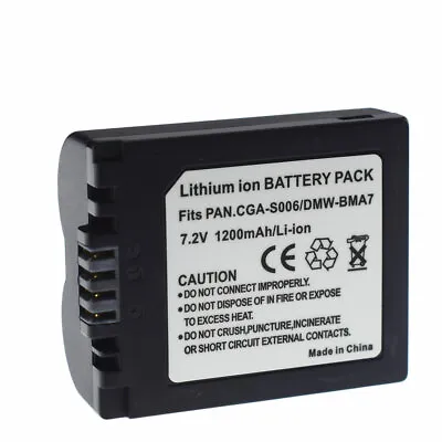 Li-ion Battery For Panasonic CGR-S006E CGR-S006A/1B Lumix DMC-FZ8EB-K CGR-S006E • £10.79