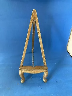 Beautiful Vintage Gold Tone Metal Faux Bamboo Easel/plate Picture Stand 9” • $17