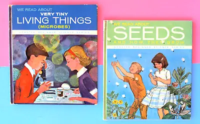 2 Science Hc—seeds + Microbes—1960—beginner Webster Series—tiny Living Things • $4.55