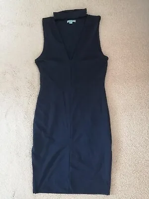 Kookai Size 1 Navy Blue Nylon Choker Neck Dress EUC • $5.99