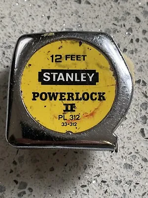 VINTAGE STANLEY 33-312 POWERLOCK II PL12 12' TAPE MEASURE Made In USA! • $14.95
