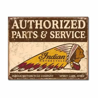 Indian Motorcycle Authorised Parts And Service Metal Sign Repro 41cm X 32cm • $34.95