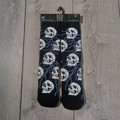 ODD SOX SKULLS & LIGHTNING MENS Novelty SOCKS Graphic Print NWT • $10.99