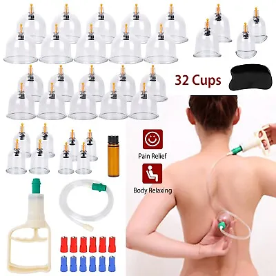 $26.49 • Buy 32 Cups Chinese Massage Therapy Cupping Kit Set Body Vacuum Suction Pain Relief