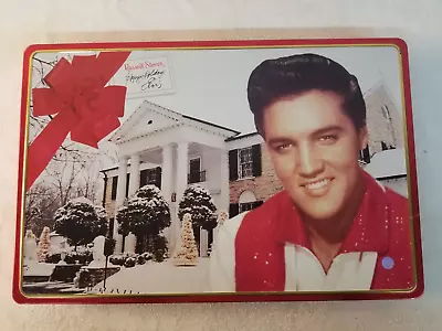 2002 Russell Stovers Holiday ELVIS XL Candy Tin W Original Sound Device • $35