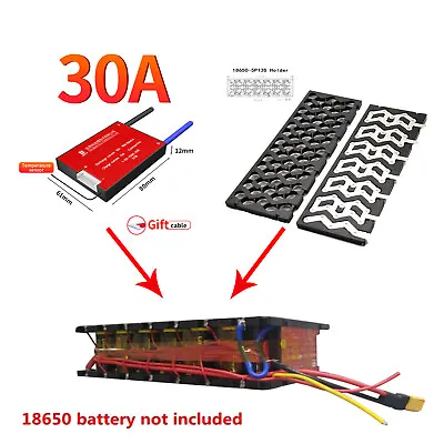 5P 13S DIY 18650 Battery Holder + Nickel Kits & Daly 13S 48V 30A Li-ion BMS • £8.15