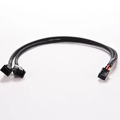 3 Pin Female Y-Splitter Dual Male Power Sleeved Cable Computer Case Fan N.abz • $1.57