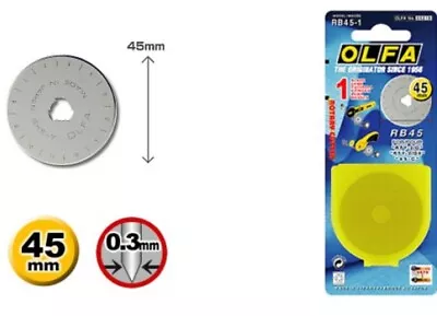 1 X 45mm Olfa Rotary Cutter Blade • £5.49