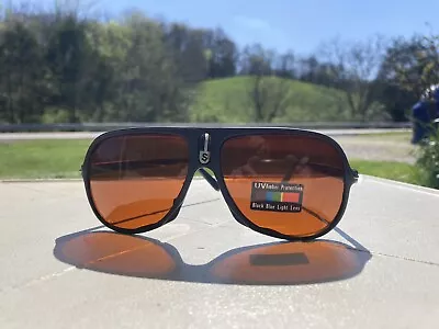 Vintage 1980’s Sports Stripped Sunglasses With Amber Lenses • $5.99