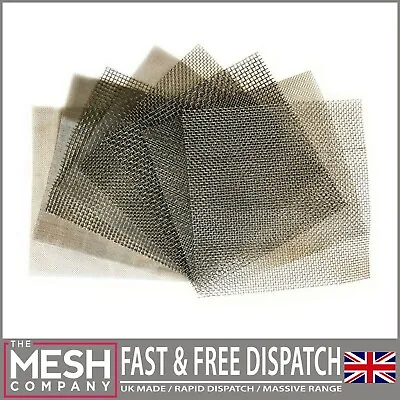 Coarse Galvanised Steel (20 LPI X 0.355mm Wire = 0.92mm Hole) Woven Wire Mesh • £11.99