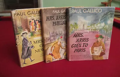 3 Paul Gallico ~ Mrs. 'Arris Goes To Paris ~ New York ~ Parliament ~ 1st Edition • $100