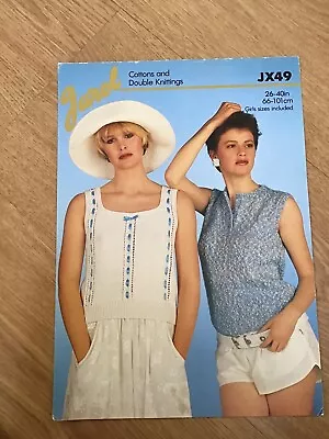 Jarol Knitting Pattern JX49 Girl’s Lady’s Sleeveless Tops 2 Styles 26-40” • £1.59