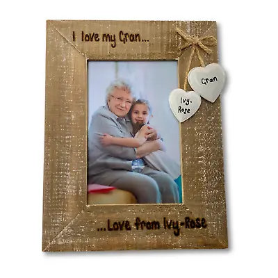 Gran Grandpa Photo Frame Grandparent Gift Personalised Driftwood Nan Grandad • £14.39