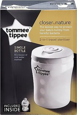 £14.99 • Buy Tommee Tippee 2-in-1 Travel Steriliser + Single Bottle - Closer To Nature NEW