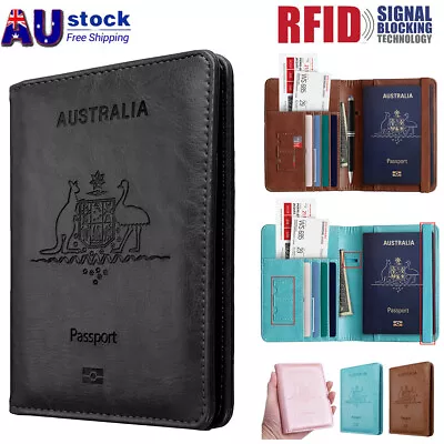 $11.89 • Buy Slim Leather Travel Passport Wallet Holder RFID Blocking ID Card Case Cover