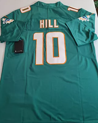 Stitched NWT Mens Dolphins Jersey #10 Tyreek Hill Sizes SMLXL2XL3XL *NEW* • $42.99
