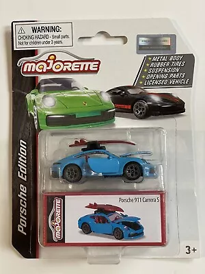 MAJORETTE 2015 Porsche 911 Carrera S Blue 1:64 Diecast Opening Doors/ Hood NEW • $5