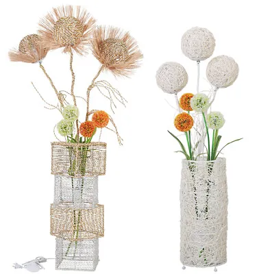£50.92 • Buy Hand-Woven Flower Vase Floor Lamp Corner Vertical Light Bedroom Bedside Lamp Dec