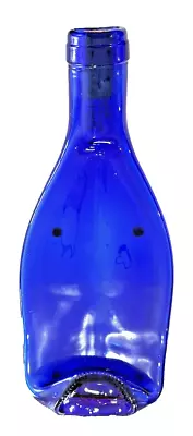 Vintage Cobalt Blue Whimsical Hand Melted Flat Bottle Spoon Rest 12 Inch Whimsy • $14.99